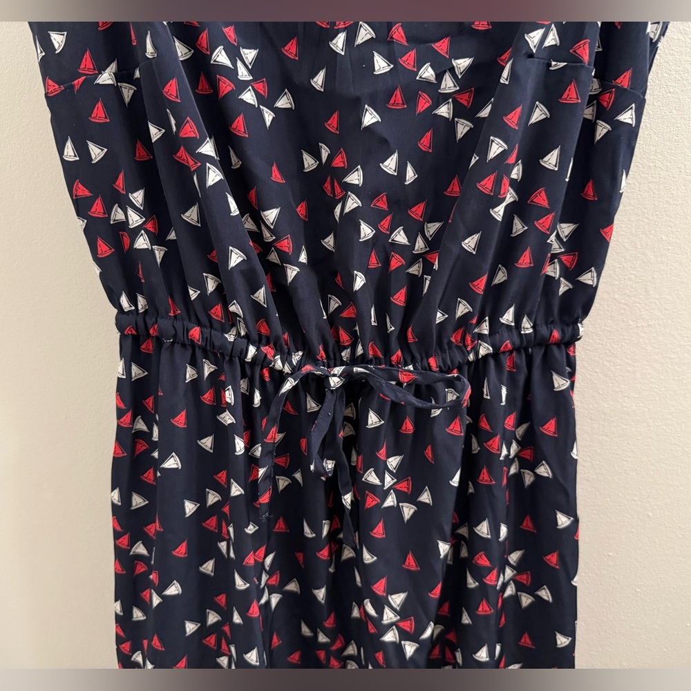 Tommy Hilfiger | Navy Maxi Dress With Colourful Pink and White Sailboat Print - Picture 6 of 16